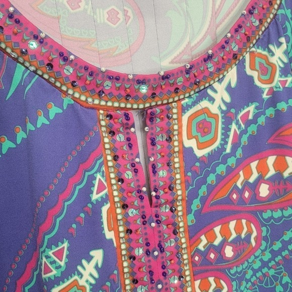 Dressbarn Multi Color Short sleeve Sheath Knee length dress - Picture 7 of 15